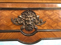 French Marquetry Display or Vitrine Cabinet, 19th Century with Ormolu