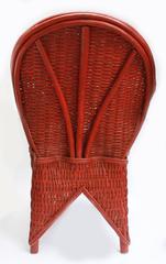 Red Wicker Chair Handmade in Morocco