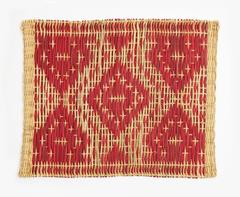 Set of Four Wicker Placemats with Red Decorations