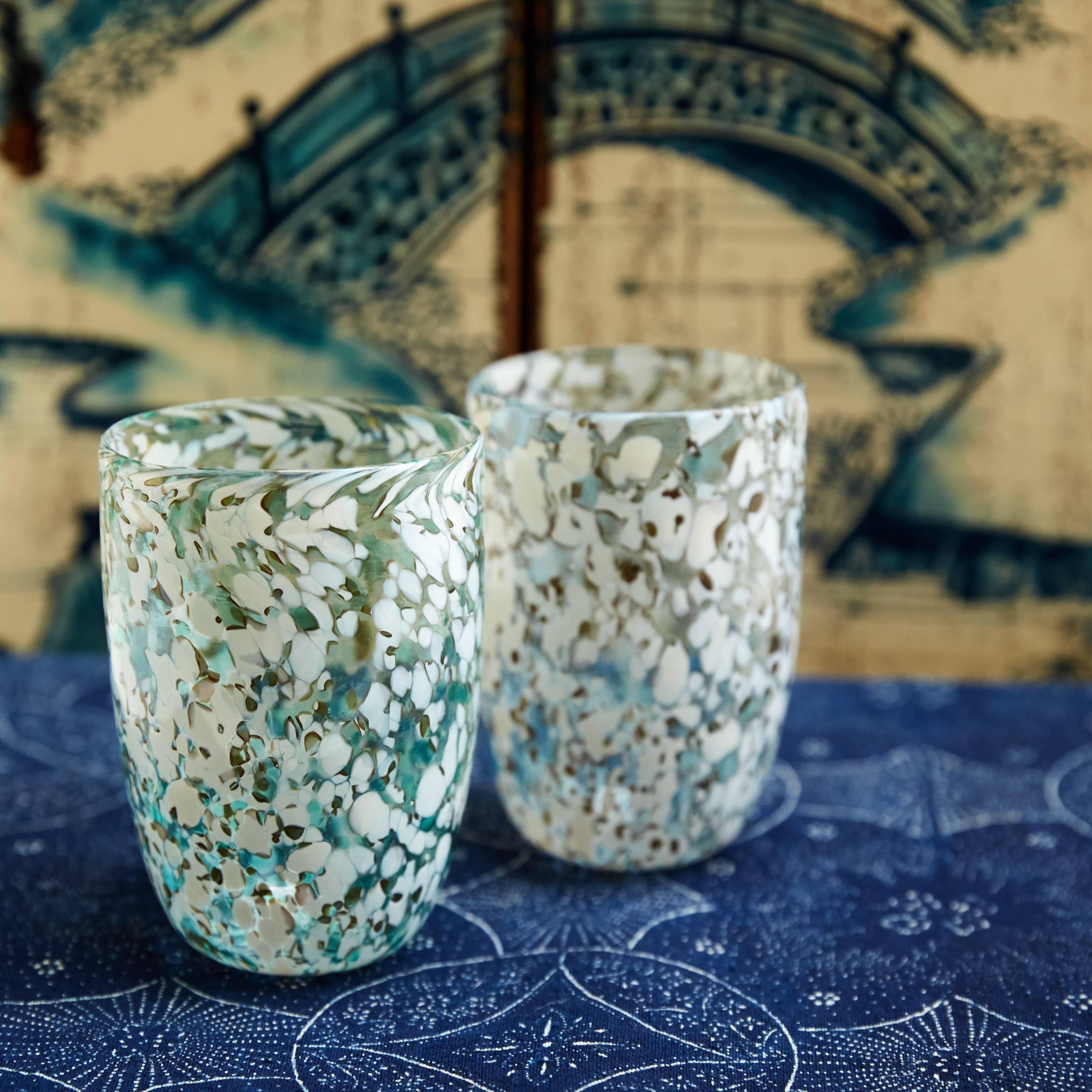 Contemporary Set of Six Handblown Laguna B. Glasses for Cabana For Sale