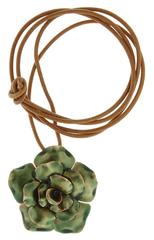 Green Gardenia Pendant/Brooch by OMV