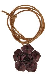 Burgundy Gardenia Pendant/Brooch by OMV