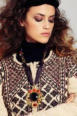 Unique Gold-Plated Pendant with Precious Stones from Afghanistan