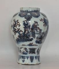 Delft Faïence Vase Decorated Chinese Scenes, 17th Century