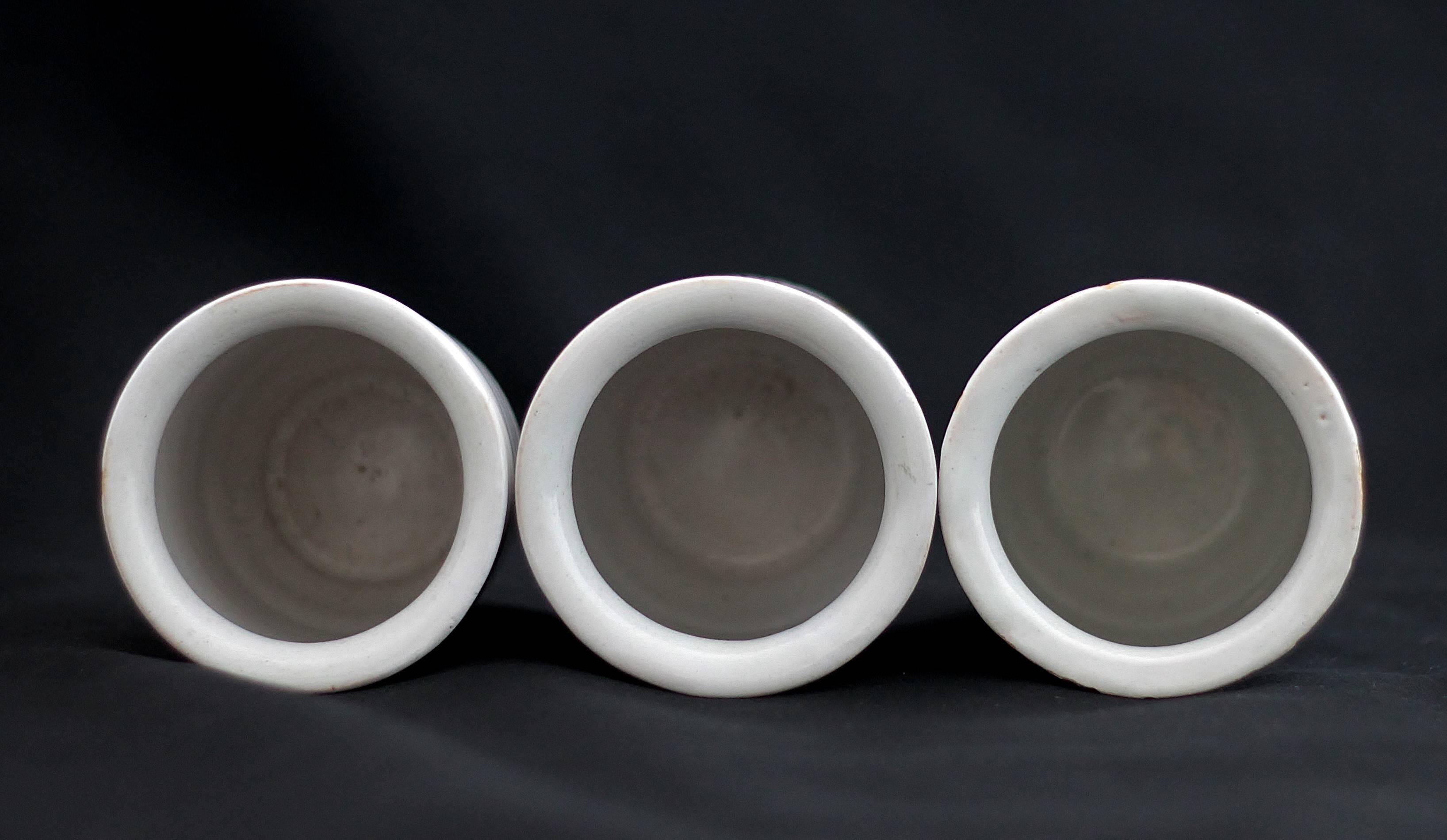 French Hagueneau 'France, Est' Faience, Three Pillboxes, 18th Century For Sale
