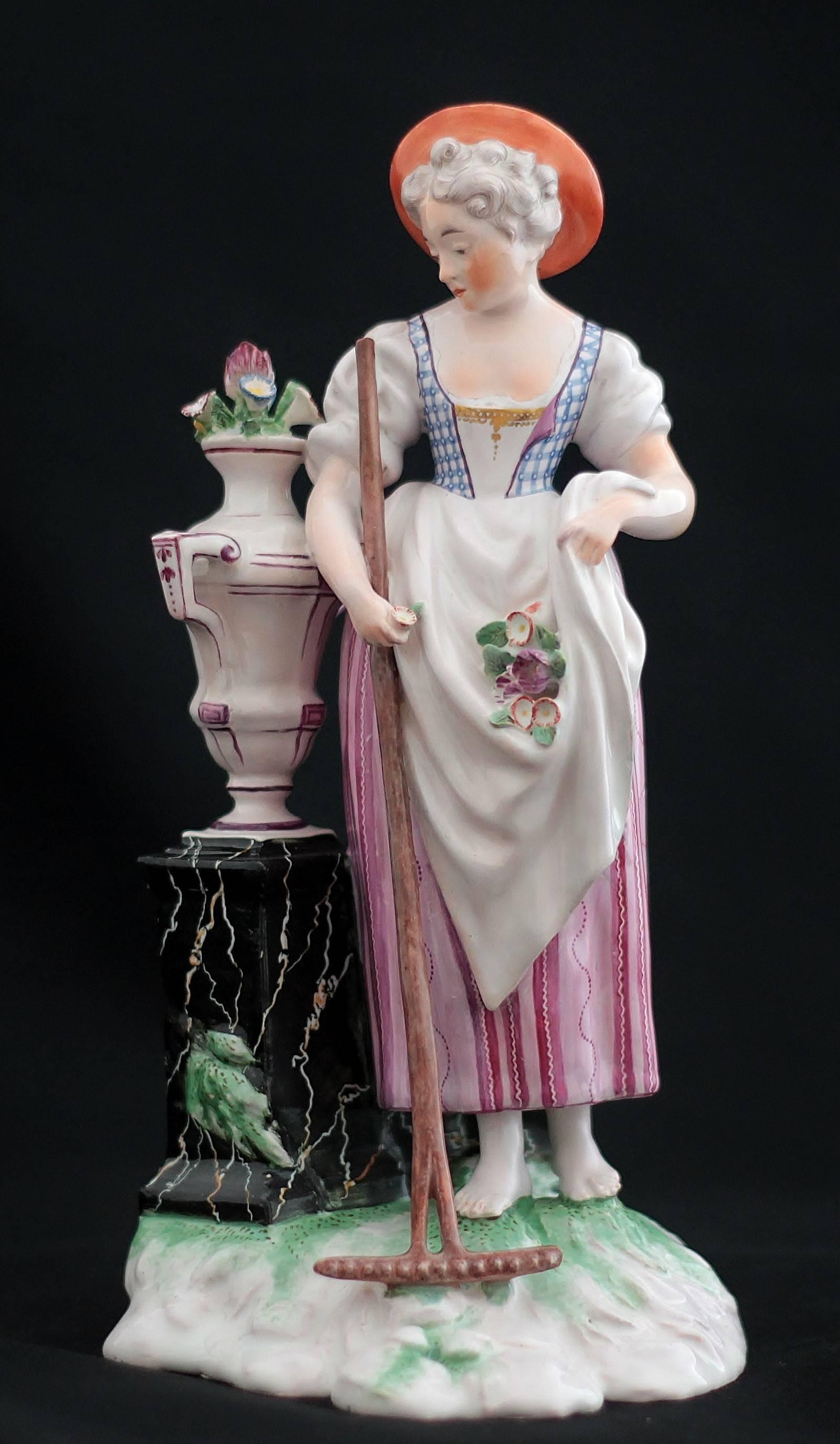 18th Century and Earlier Figure of Niderviller Faience 'France' Representing a Young Woman, 18th Century
