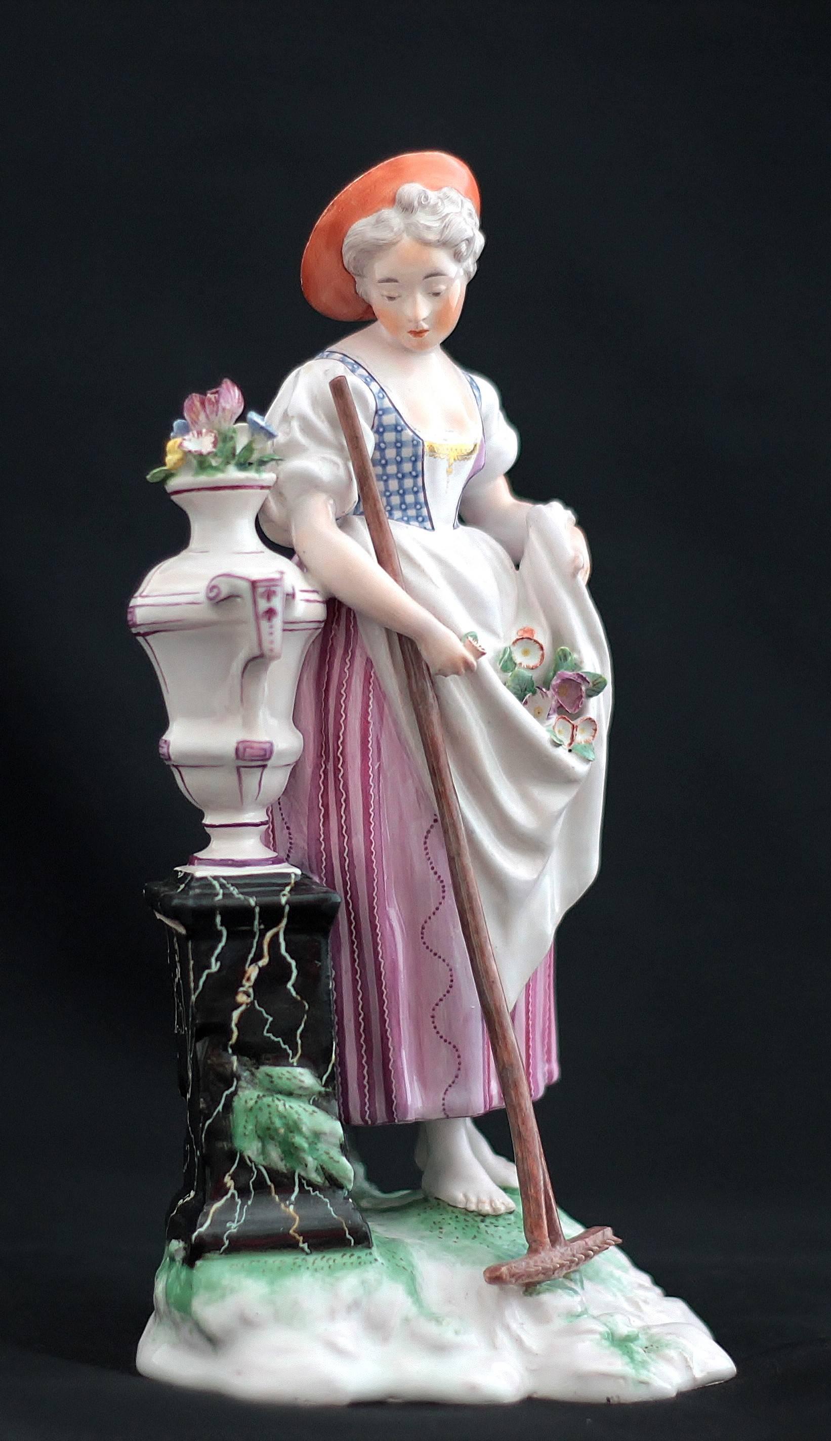 Figure of Niderviller Faience 'France' Representing a Young Woman, 18th Century 1