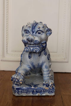 Lion in Faience of Nevers, France, 17th Century