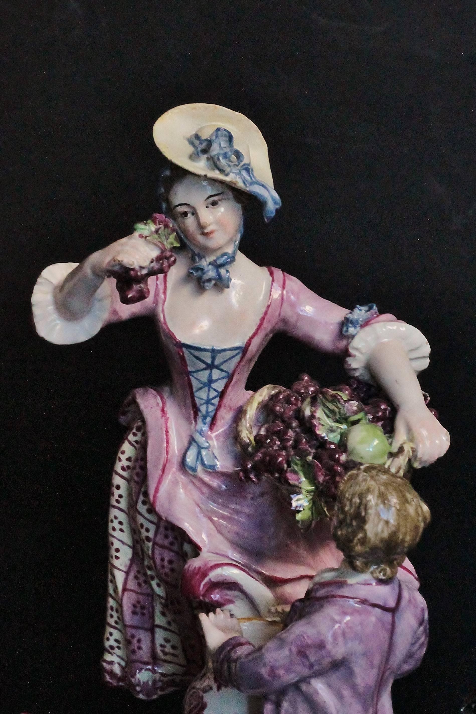 Faience Large Sceaux Group, circa 1772 For Sale