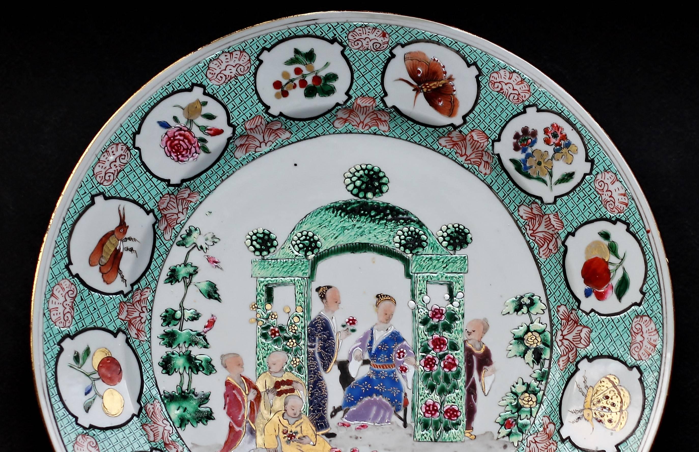 Chinese Export Famille Rose ‘Pronk Arbor’ Dish, circa 1738-1740 In Excellent Condition In Paris, FR