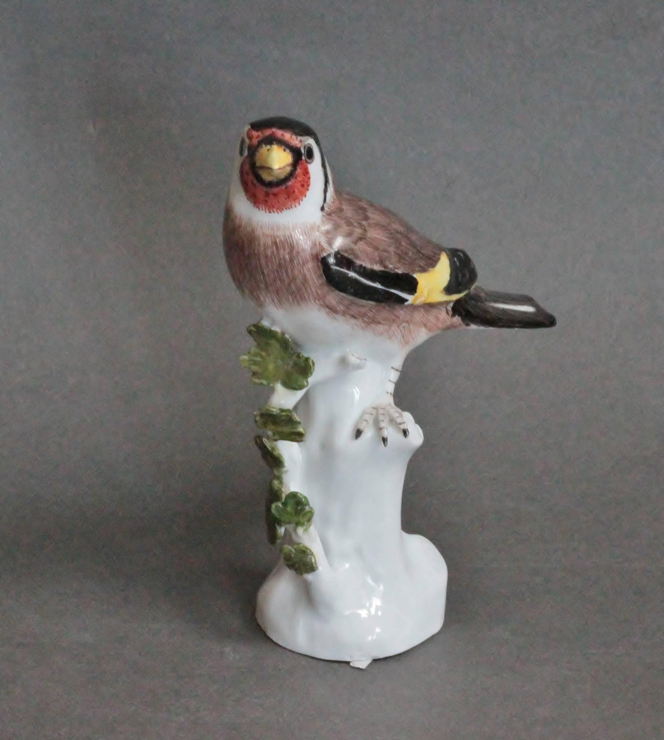 Rococo Meissen Model of a Goldfinch, circa 1745 For Sale