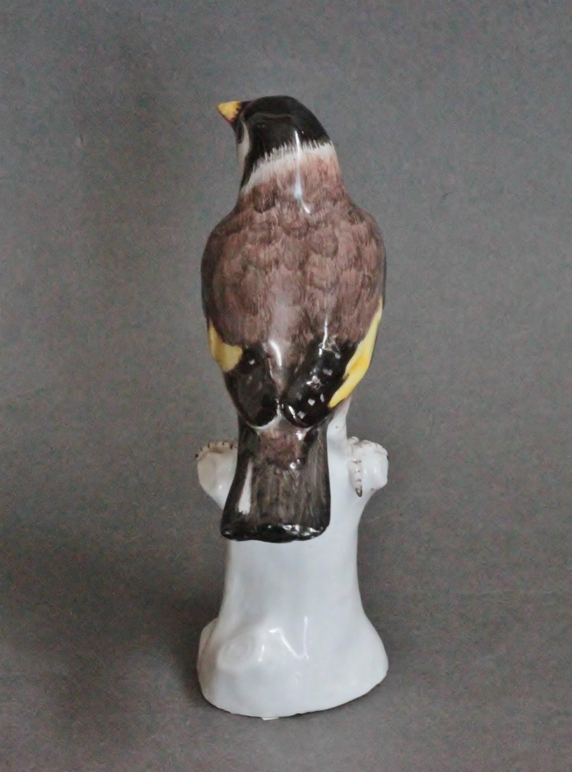 Mid-18th Century Meissen Model of a Goldfinch, circa 1745 For Sale