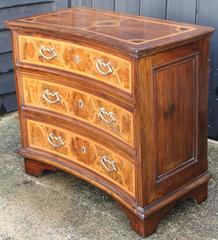 Rare 18th Century Italian Baroque Concave Walnut Commode, Circa 1770