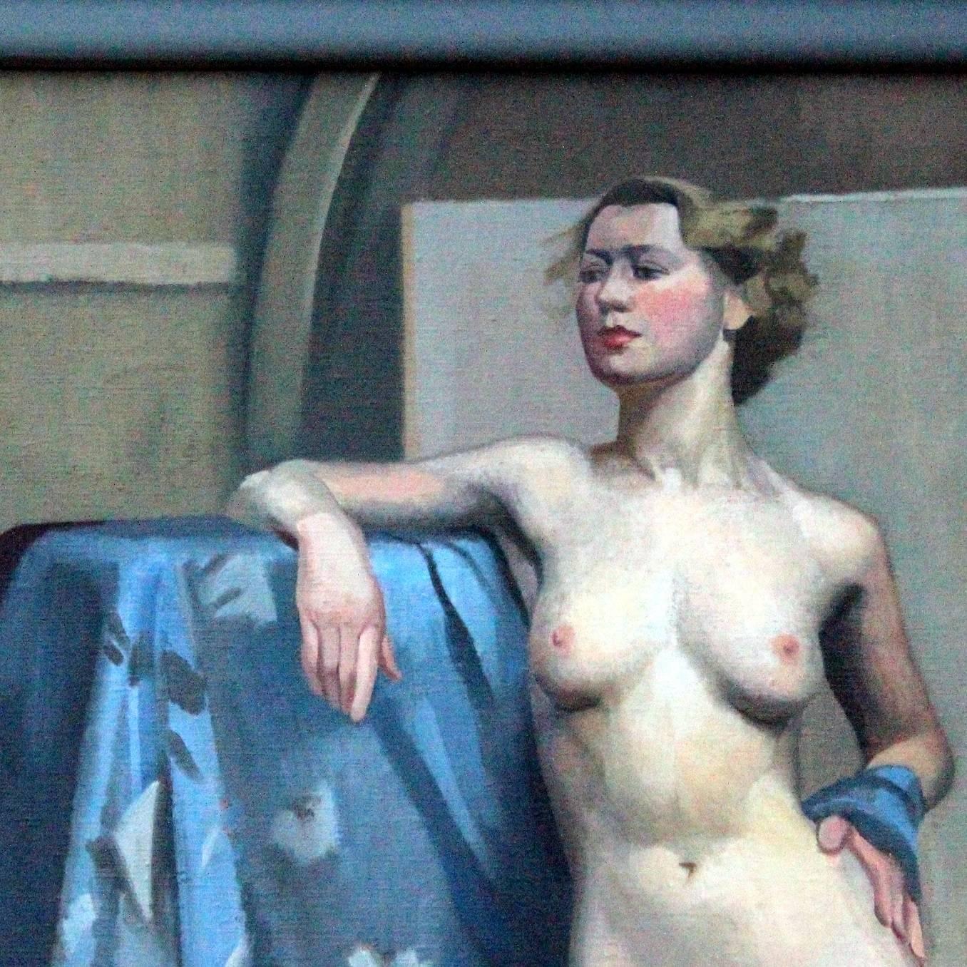 20th Century English School Oil on Canvas Feminine Nude In Good Condition For Sale In Brightlingsea, Essex