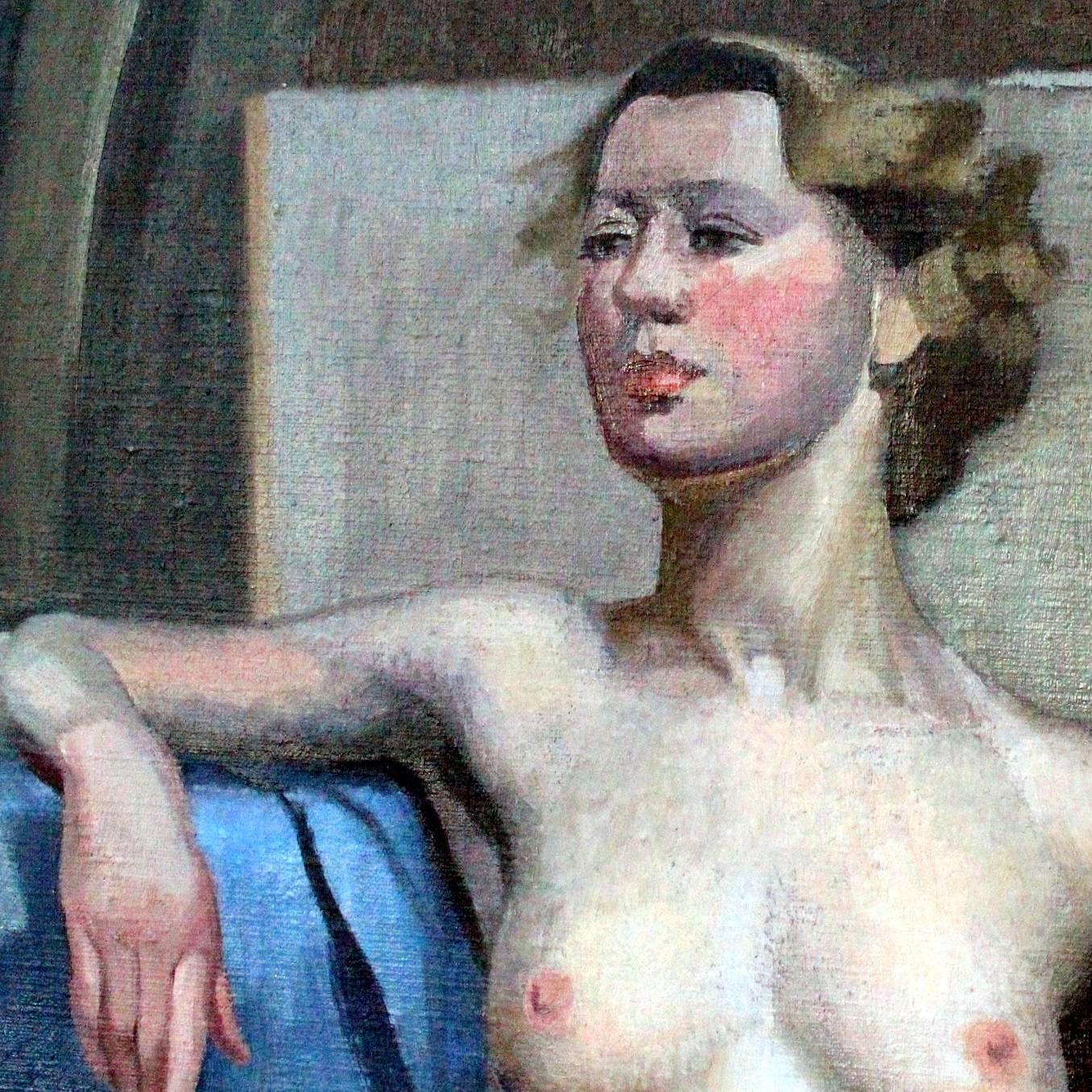 20th Century English School Oil on Canvas Feminine Nude For Sale 1
