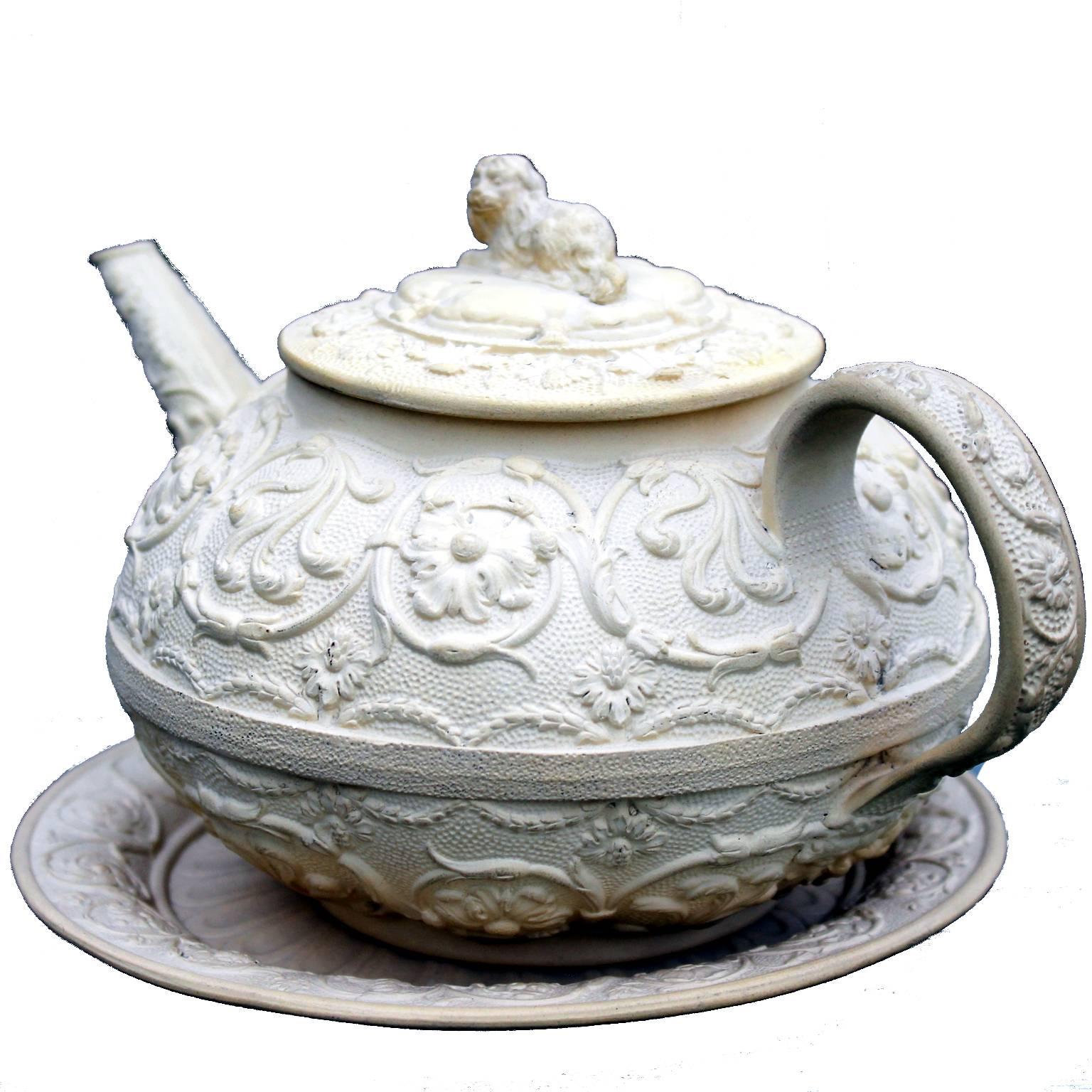 William IV Rare Wedgwood Teapot, Cover and Stand For Sale