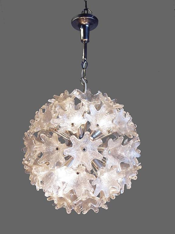 Murano Chrome And Glass Flower Sputnik Chandelier By Venini For Mid Century Modern Murano Chrome Glass Flower Sputnik Chandelier By Venini For Veart Italy