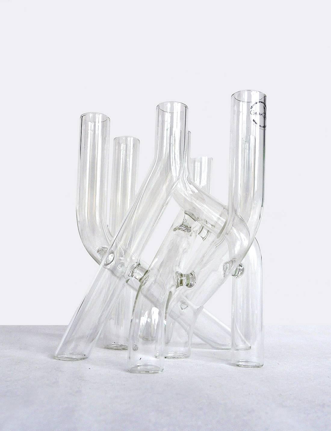 The Mistic candle holder can be used with seven standard candles or flowers or as decorative art object.