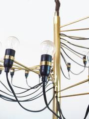 Rare and Early Gino Sarfatti Spiral Brass Chandelier by Arteluce, Italy, 1958
