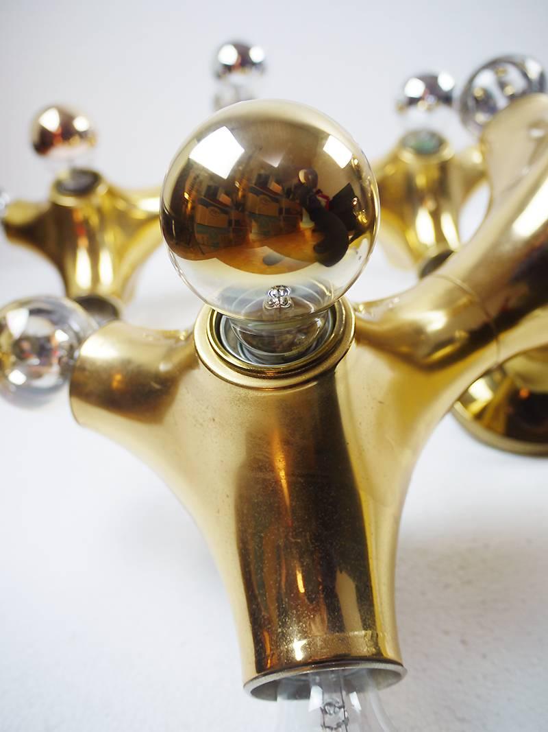 1970s Alemania Cosack Gemini Organic Golden Space Age Aplique de Pared, Set de 2 en Bueno estado para la venta en Niederdorfelden, Hessen