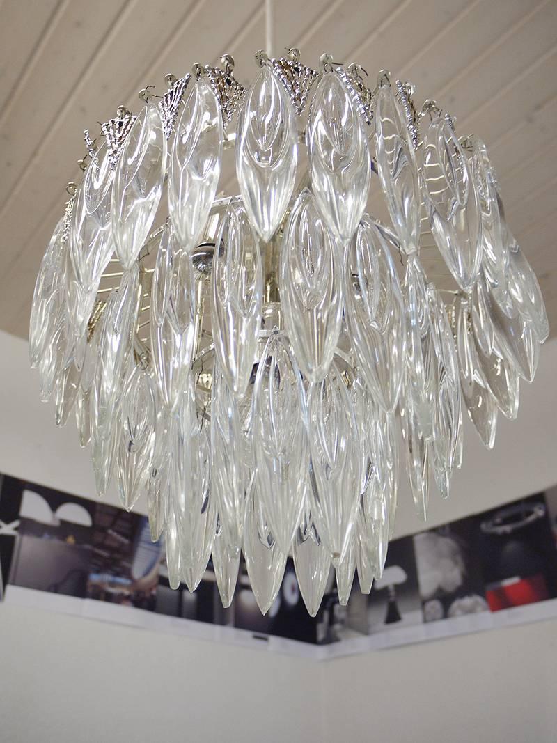 Mid-Century Modern Crystal Glass Chandelier by Bakalowits & Sons, Vienna