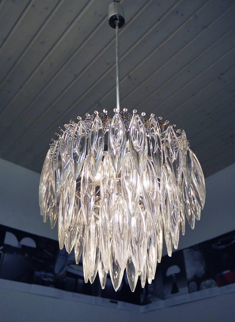 Crystal Glass Chandelier by Bakalowits & Sons, Vienna 1
