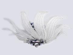 Venetian Murano Glass Leaf Flush Mount Chandelier, Italy