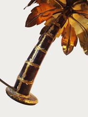 Superb Brutalist Hollywood Regency Palm Tree Table Lamp, 1970s