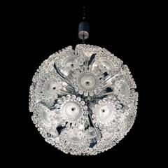 Lucite Flowers Sputnik Chandelier Dandelion Clock, 1960s