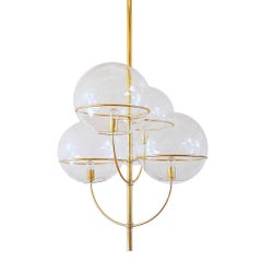 Huge Lyndon Brass Ceiling Light by Vico Magistretti for O-Luce, 1977