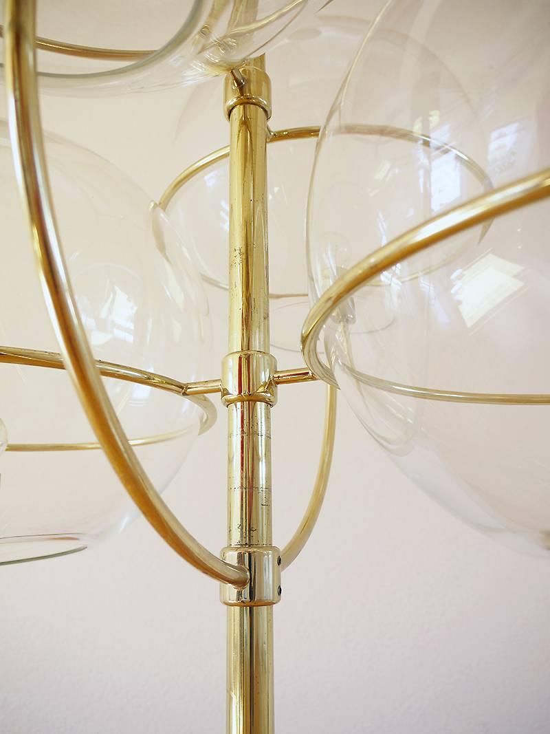 Mid-Century Modern Huge Lyndon Brass Ceiling Light by Vico Magistretti for O-Luce, 1977