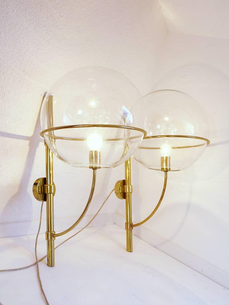 Huge Pair of Wall Sconces Lyndon by Vico Magistretti for O-Luce, 1977 In Good Condition In Niederdorfelden, Hessen