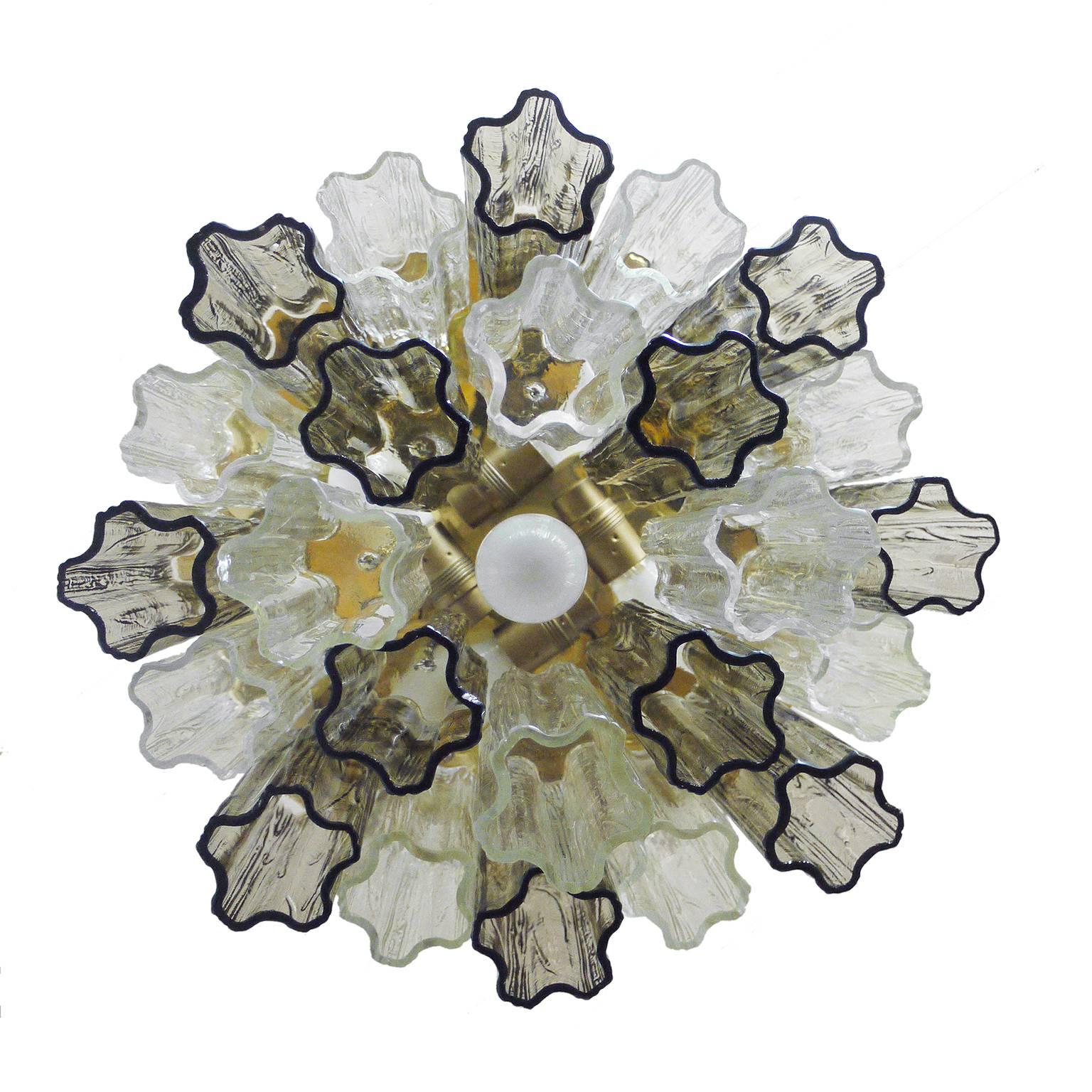 Hand-Crafted J.T. Kalmar Flush Mount Chandelier with Venini 