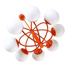 Atomic Glass Globes Chandelier by Kaiser, Germany, 1960s