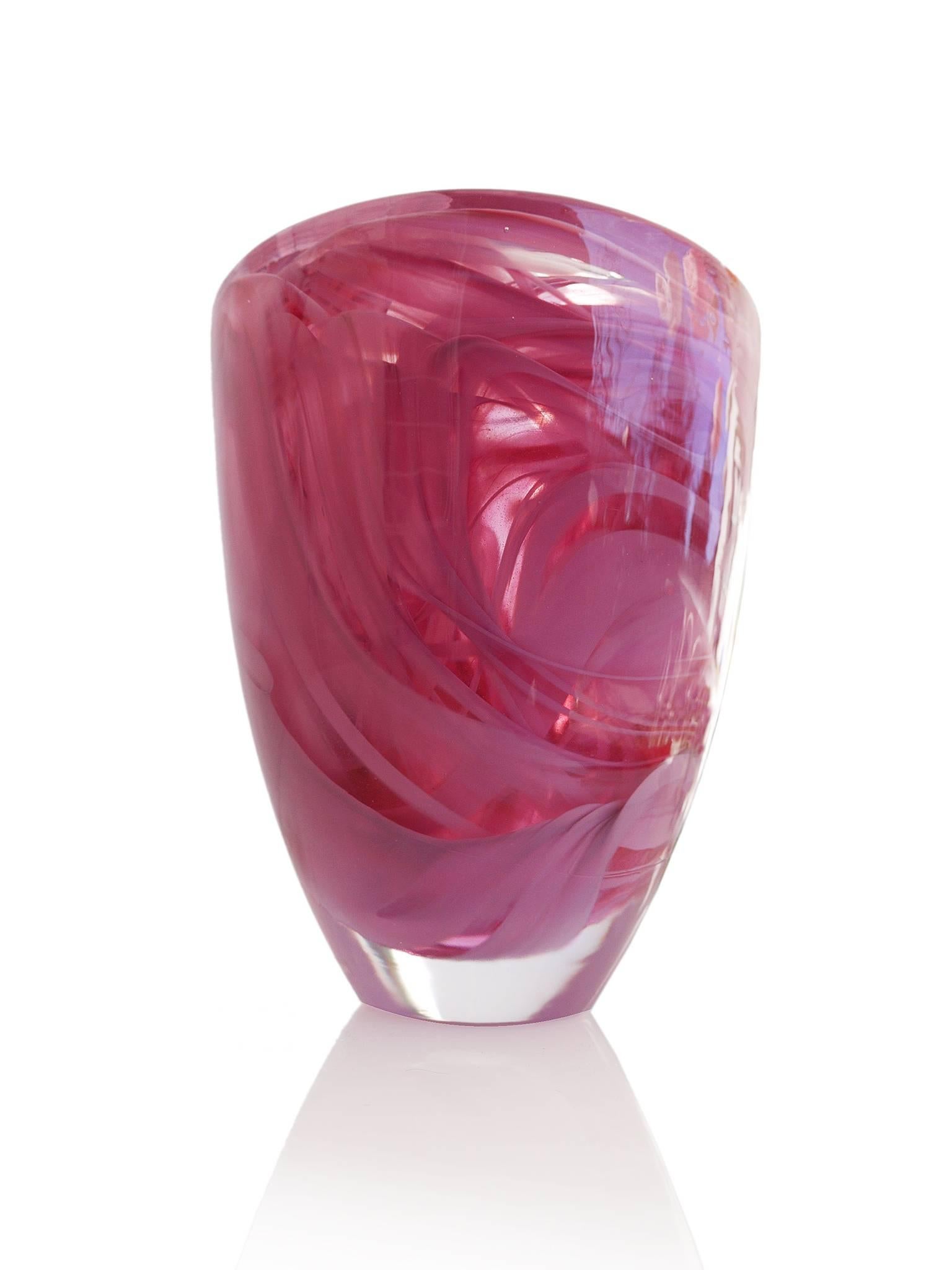 Heavy and thick blown glass vase 