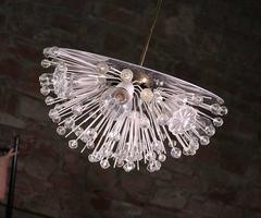 Sputnik Chandelier Crystal & Chrome by Emil Stejnar, Rupert Nikoll, Austria 1950