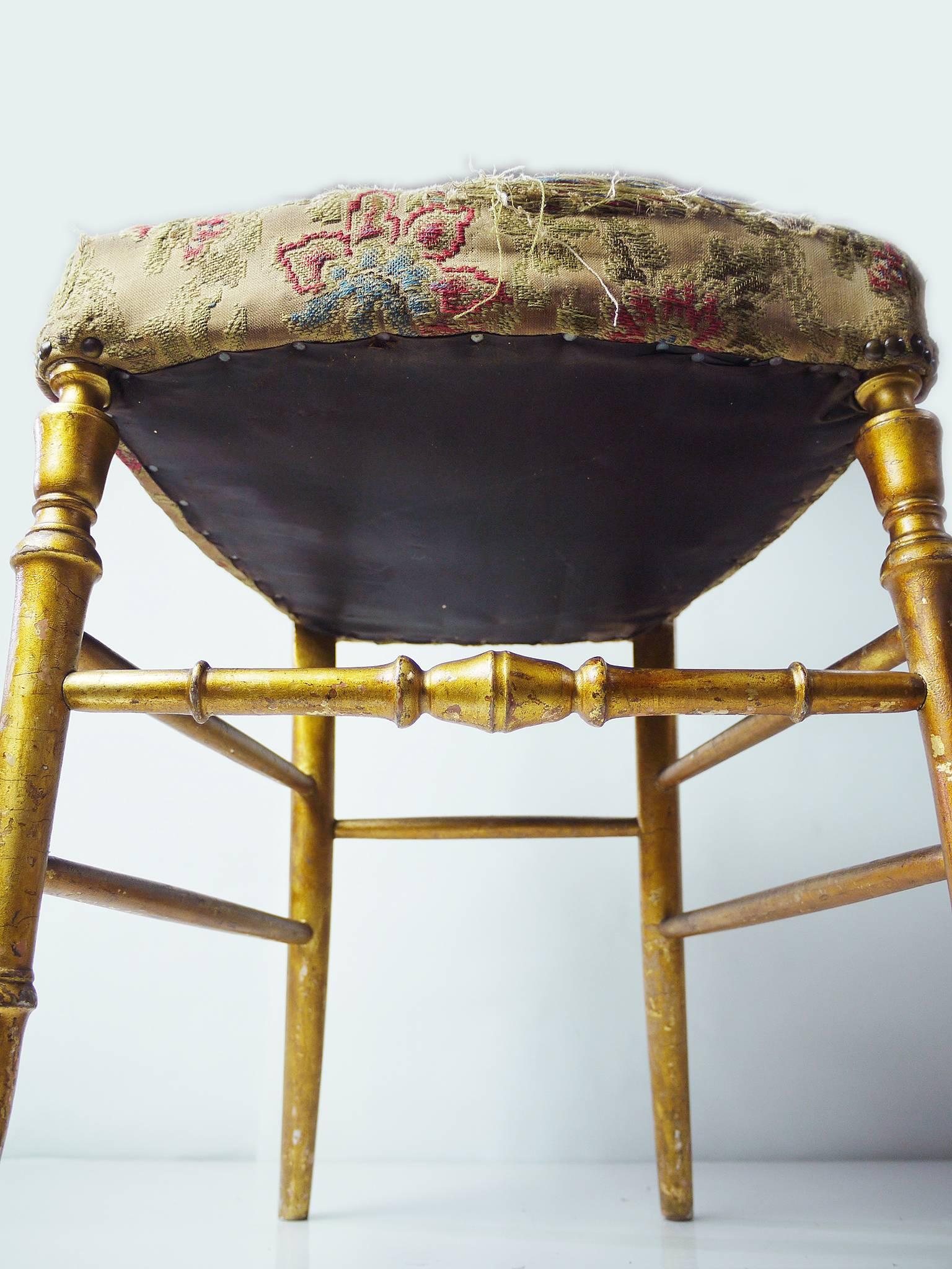 Italian Antique Chiavari Giltwood Chair, Italy, 19th Century