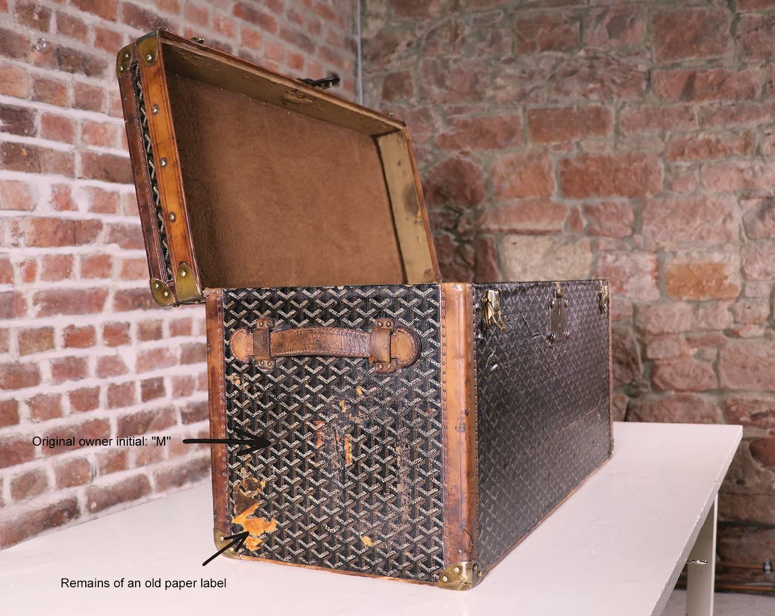 Splendid Goyard Ainé Steamer Shoe Trunk, circa 1910s 4