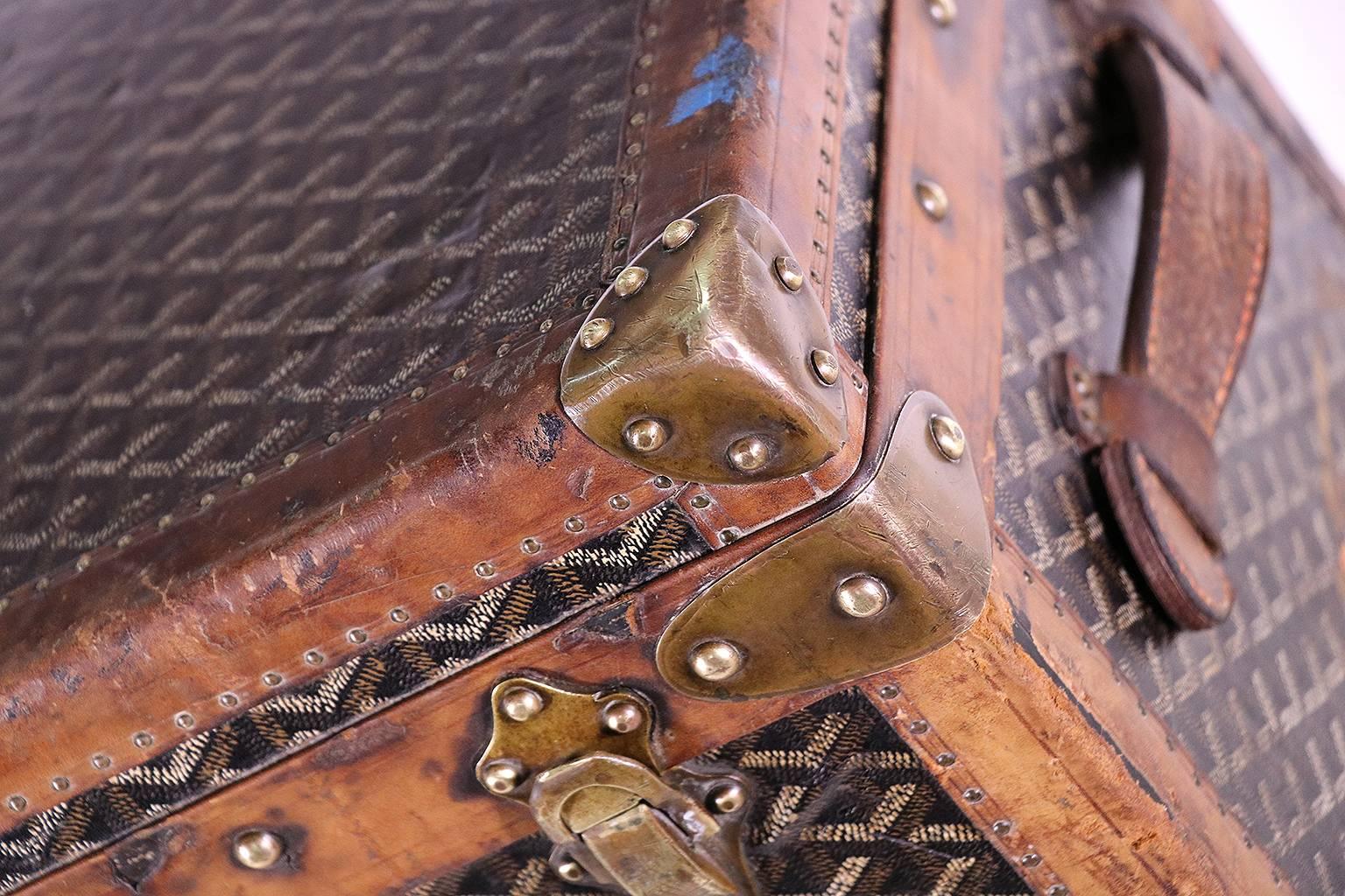 French Splendid Goyard Ainé Steamer Shoe Trunk, circa 1910s