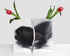 Pair of Architectural Smoke Fired Ceramic Vases