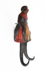 Pair of Black Forest Figural Carved Wall Hooks, 19th Century