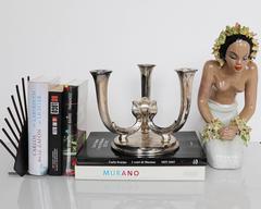Three-Arm Art Deco Candelabra by WMF Ikora, Germany