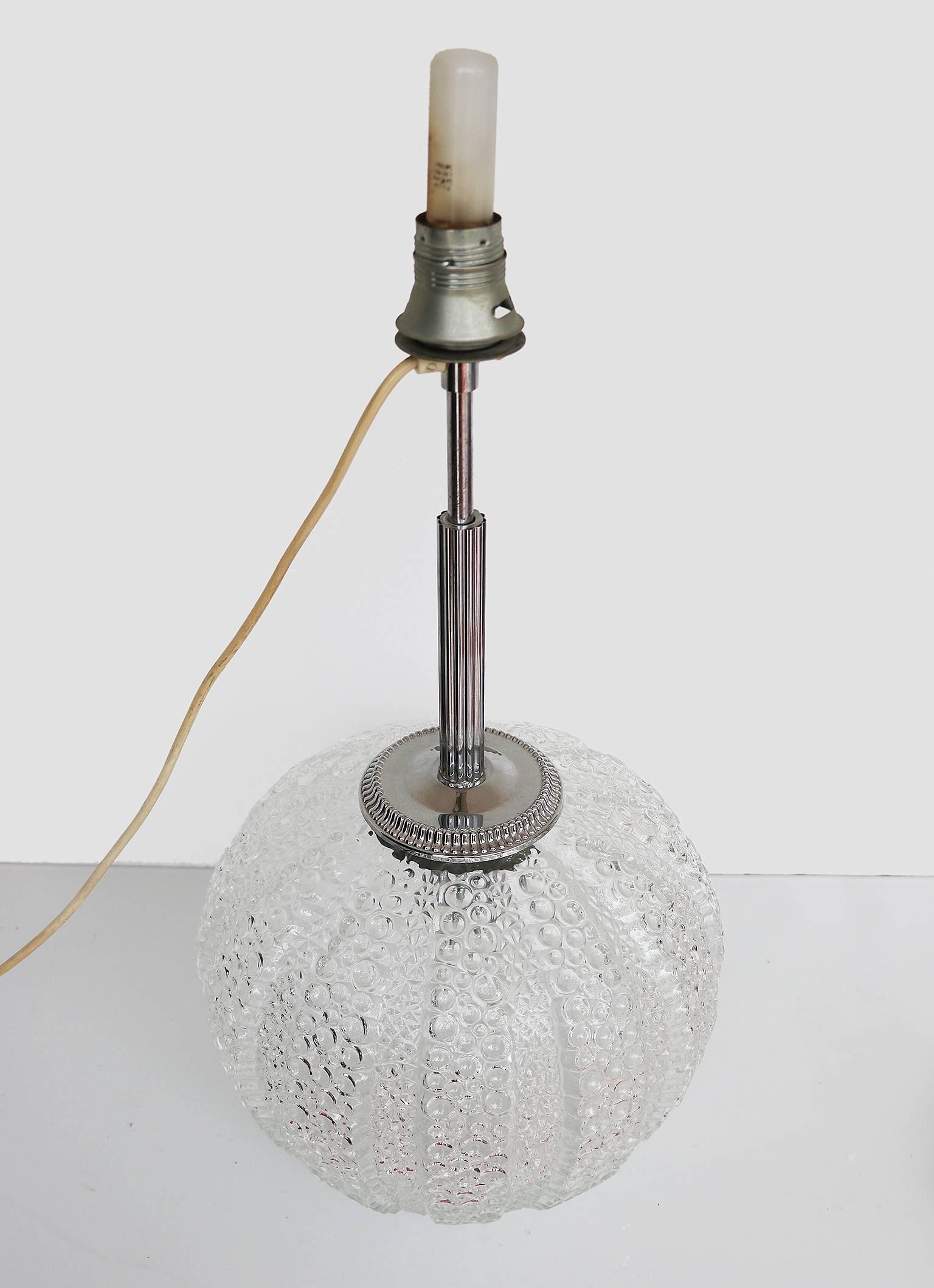 Bubble Glass Floor Lamp by Hustadt, Germany 1960s In Good Condition For Sale In Niederdorfelden, Hessen