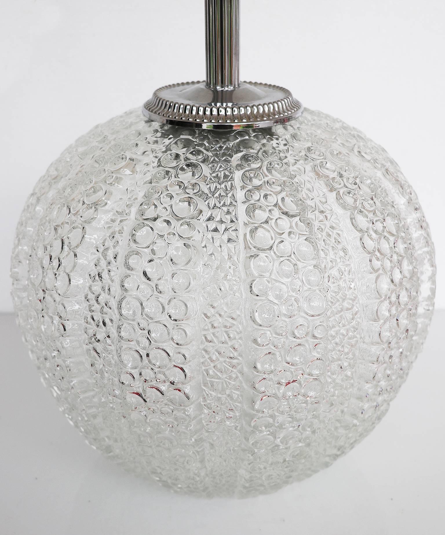 Mid-20th Century Bubble Glass Floor Lamp by Hustadt, Germany 1960s For Sale