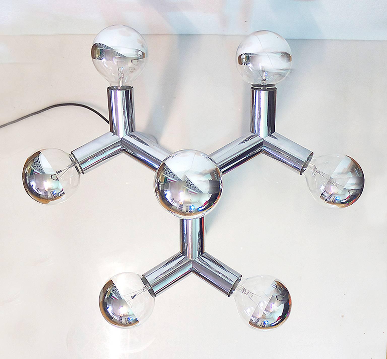 Space Age Atomic Lamp Lichtstruktur by Robert Haussmann, Swiss Lamp International