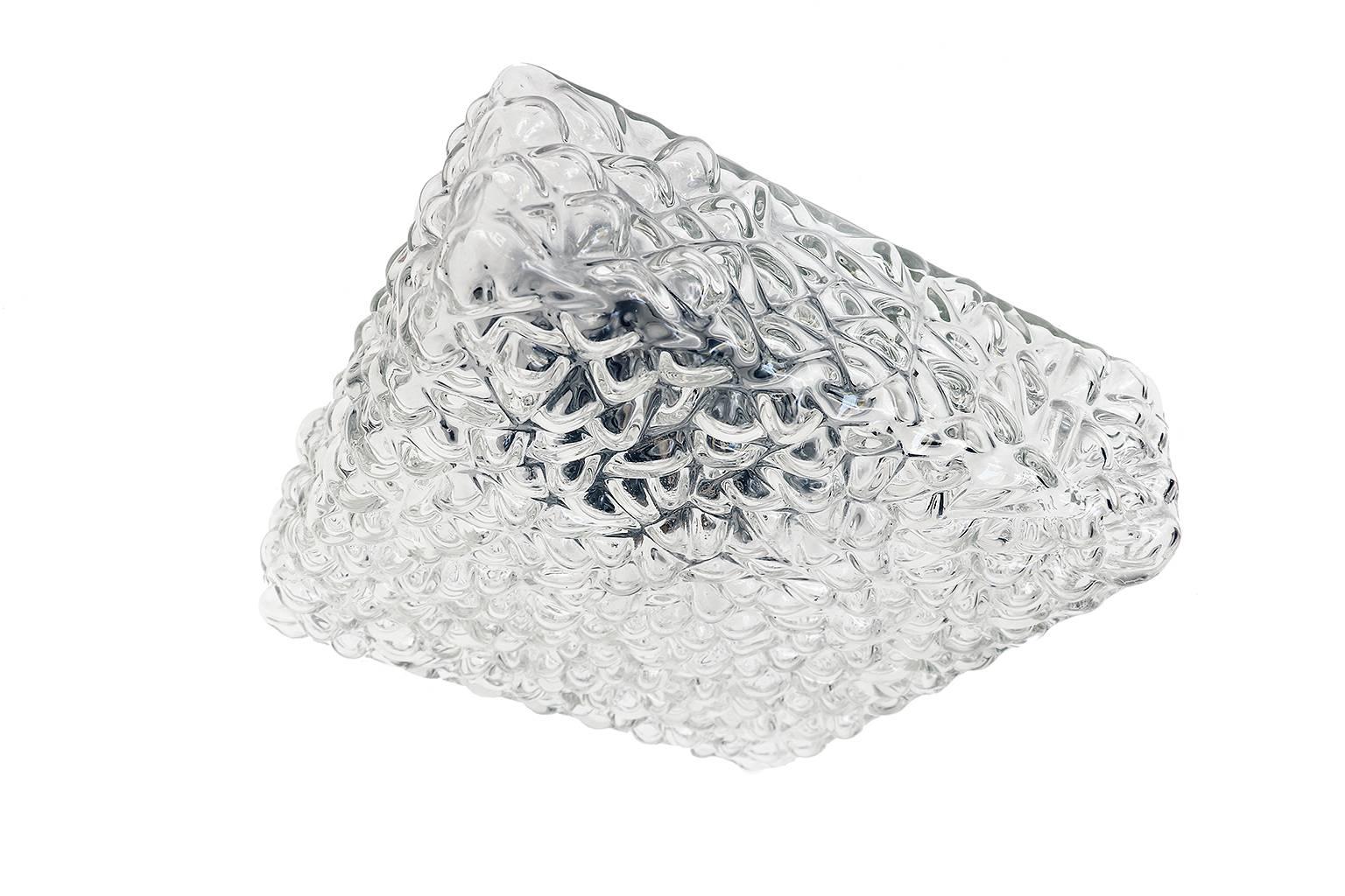 Modernist Pebble Glass Flush Mount Fixture by Rupert Nikoll, Austria For Sale 1