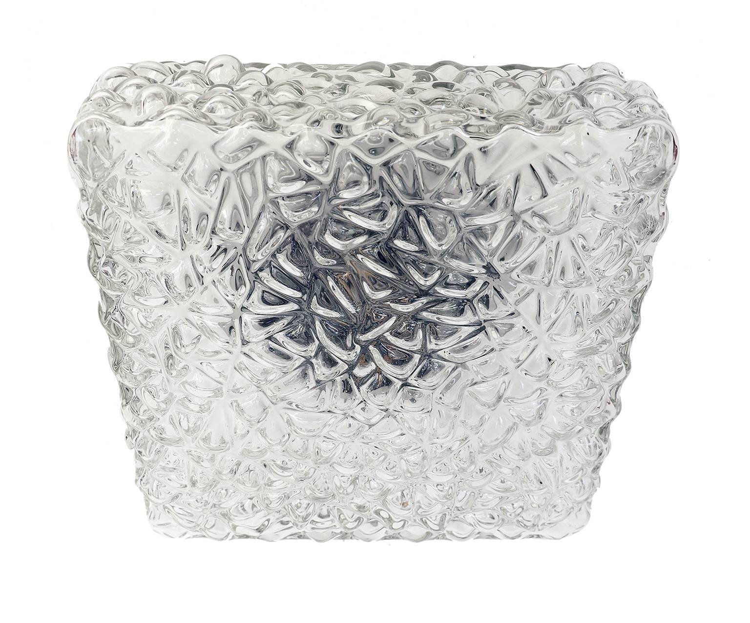Modernist Pebble Glass Flush Mount Fixture by Rupert Nikoll, Austria For Sale 2
