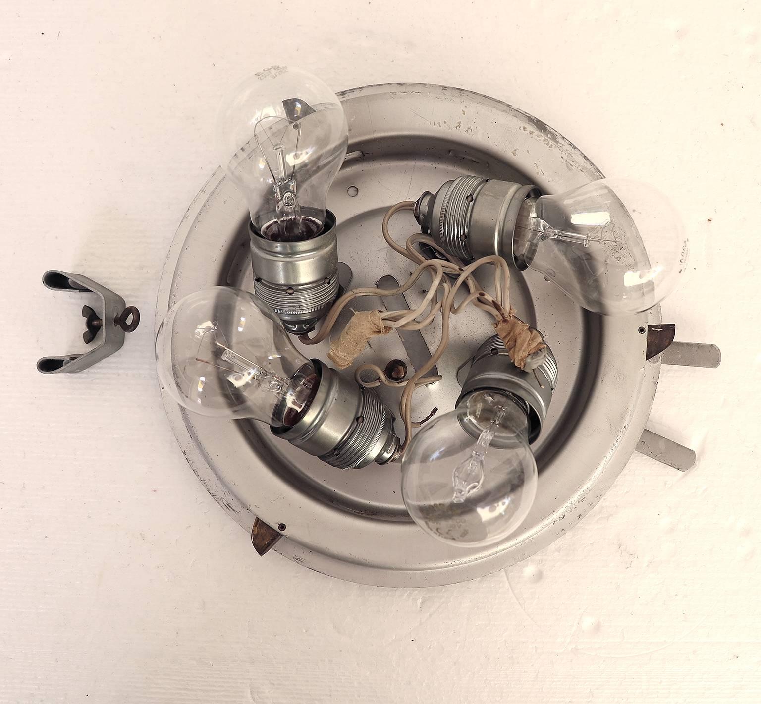 Metà XX secolo Apparecchio da incasso modernista in vetro a ciottoli di Rupert Nikoll, Austria in vendita