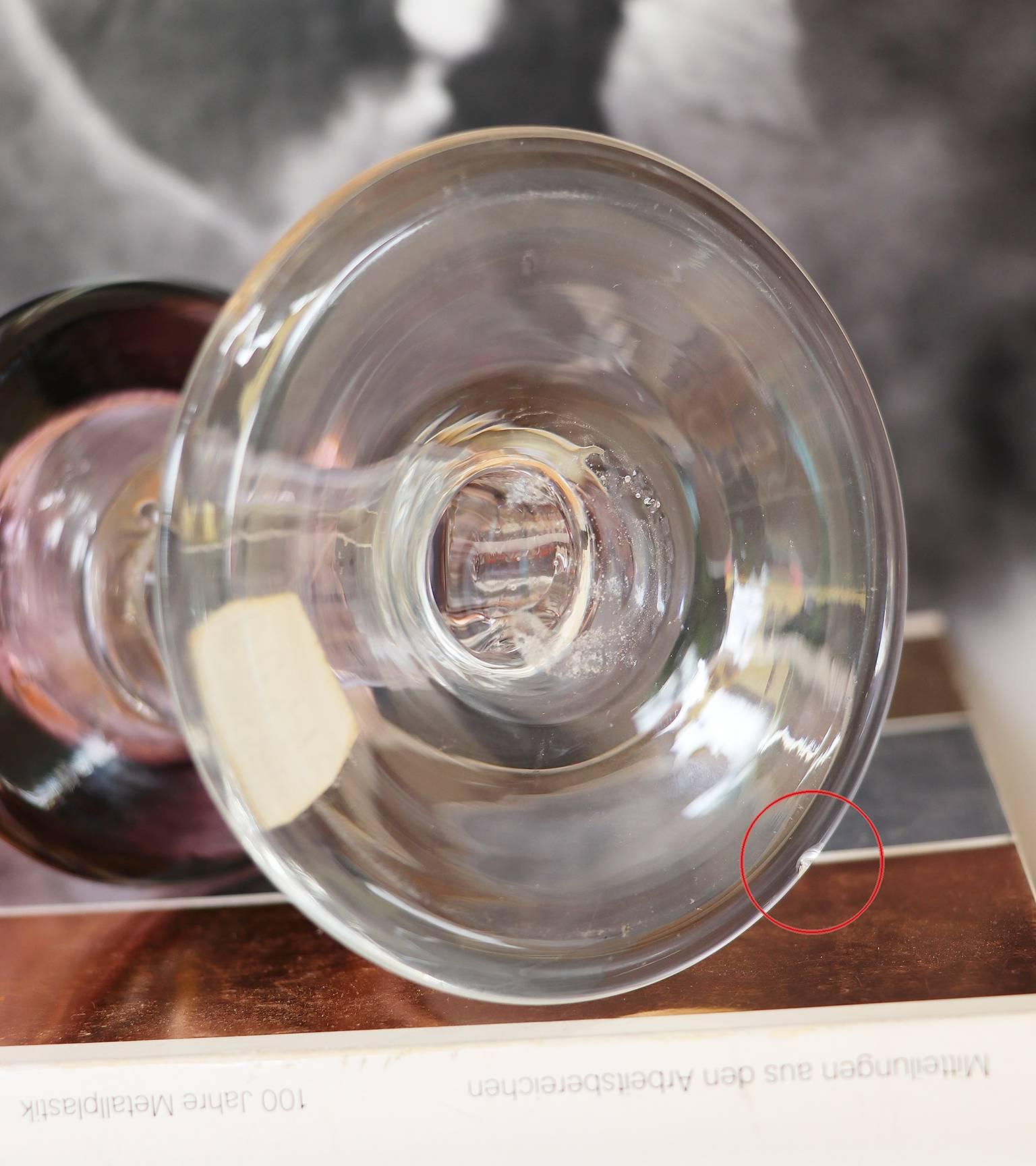 20ième siècle Vase asymétrique unique en verre de studio par Christinenhuette/Schott Zwiesel en vente