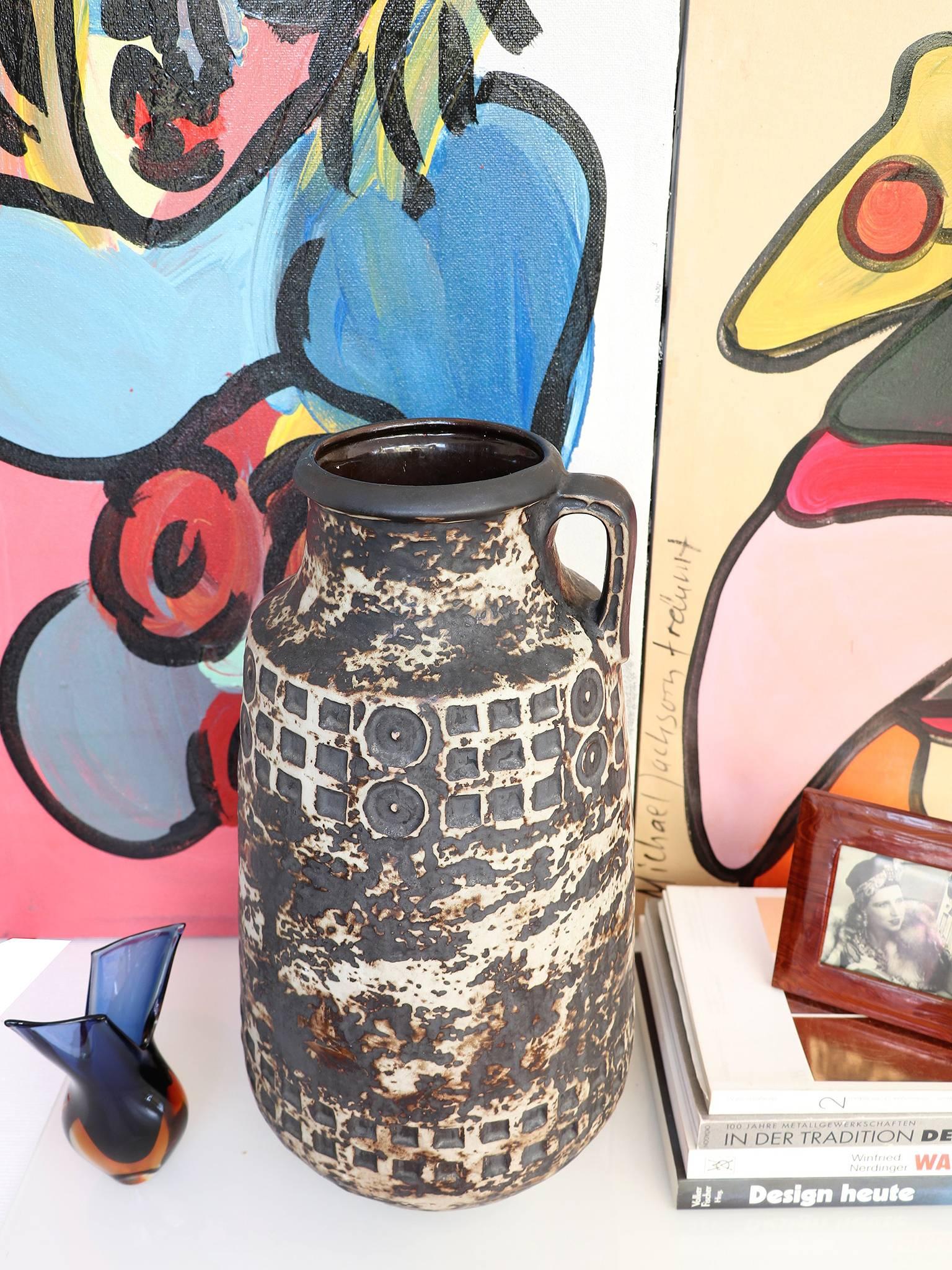 Mid-Century moderno Enorme vaso in ceramica lavica grassa di metà secolo di Scheurich, Germania in vendita